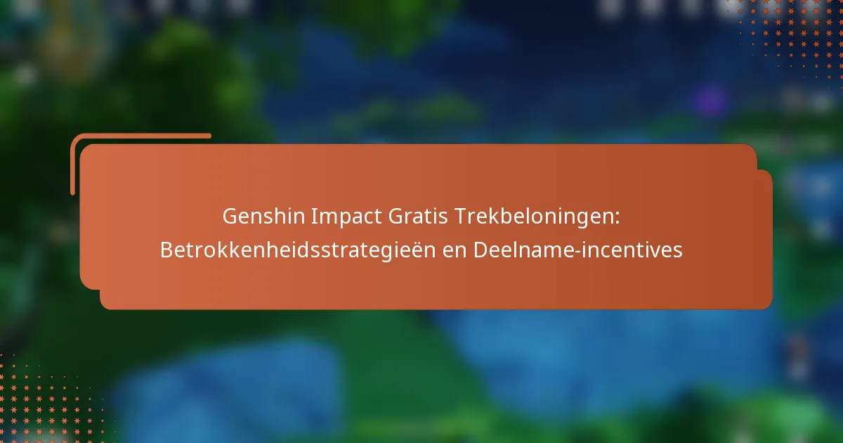 Genshin Impact Gratis Trekbeloningen: Betrokkenheidsstrategieën en Deelname-incentives